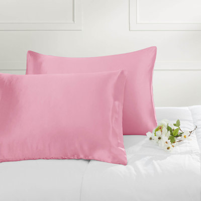 Everly Quinn Mcmillin Pillowcase Everly Cotton Rich Soft Pink Pillowcase Pair